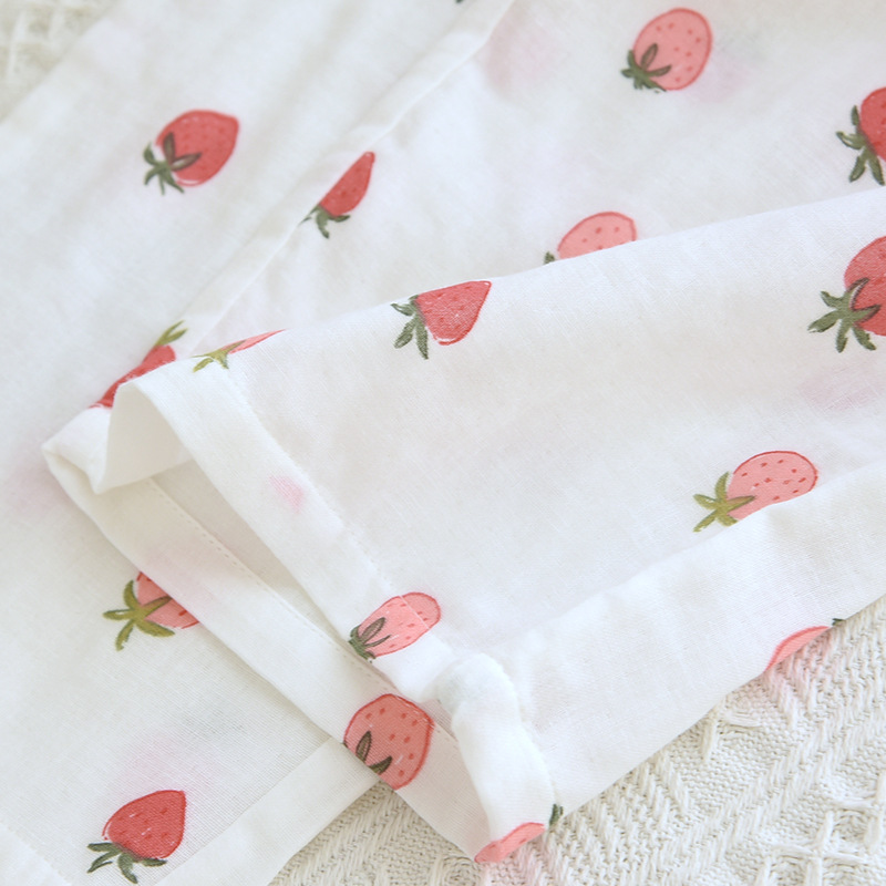 Women's Fashionable Cotton Double-layer Cotton Yarn Printed Long-sleeved Homewear