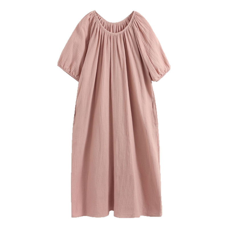 Womens Crew-neck Mid-length Loose Casual Loungewear Dress Set