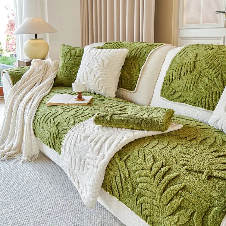 Sofa Cushion Thickened Short Plush Non-slip Cover