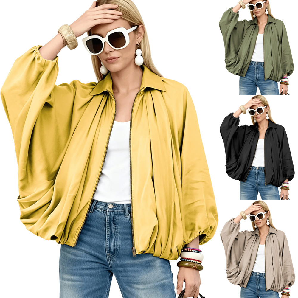 Puffy Hem Pilot Jacket Loose Fit
