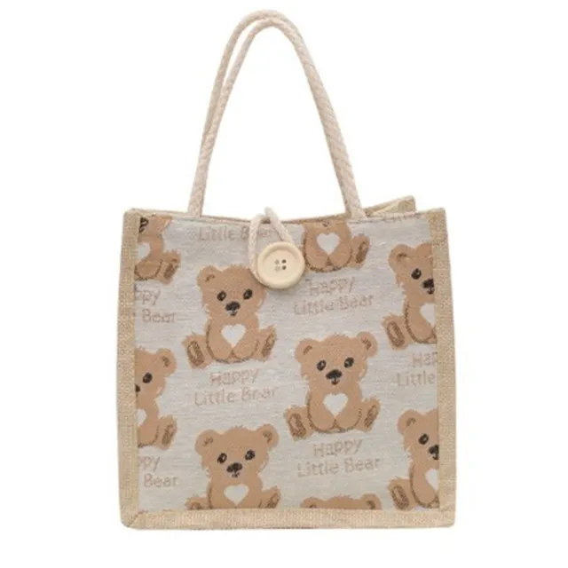Bear Linen Women's Outing Handbag Beige - Shop at LoveMi