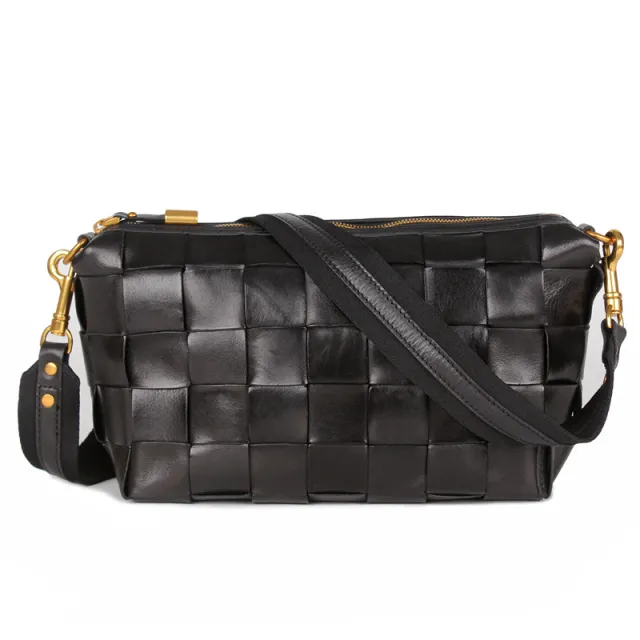 Vintage Handwoven Shoulder Bag With Vegetable Tanned Top Layer Cowhide Tan - Shop at LoveMi