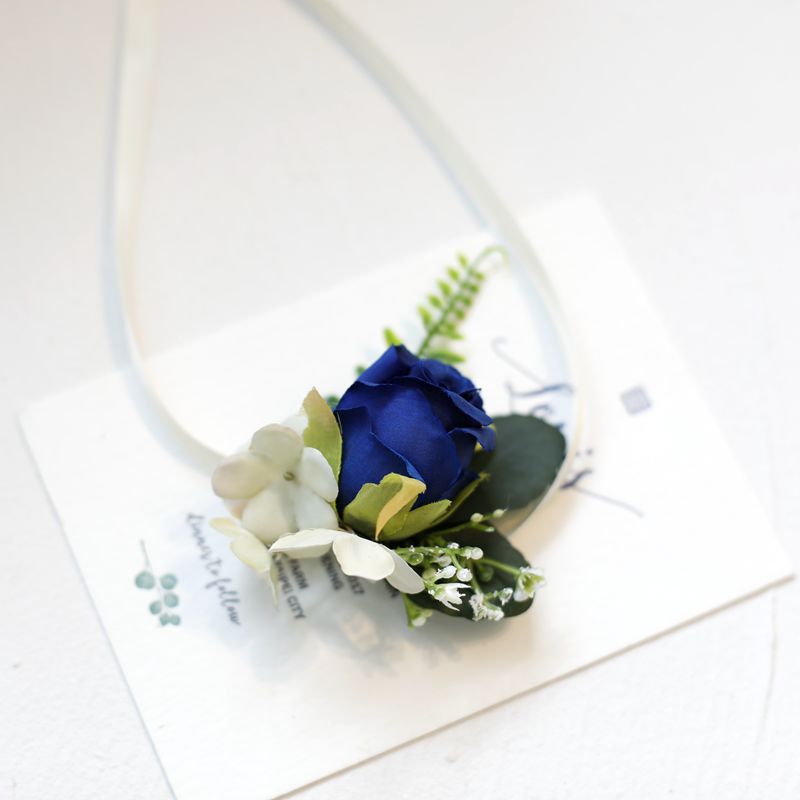 Royal Blue Wrist Flower