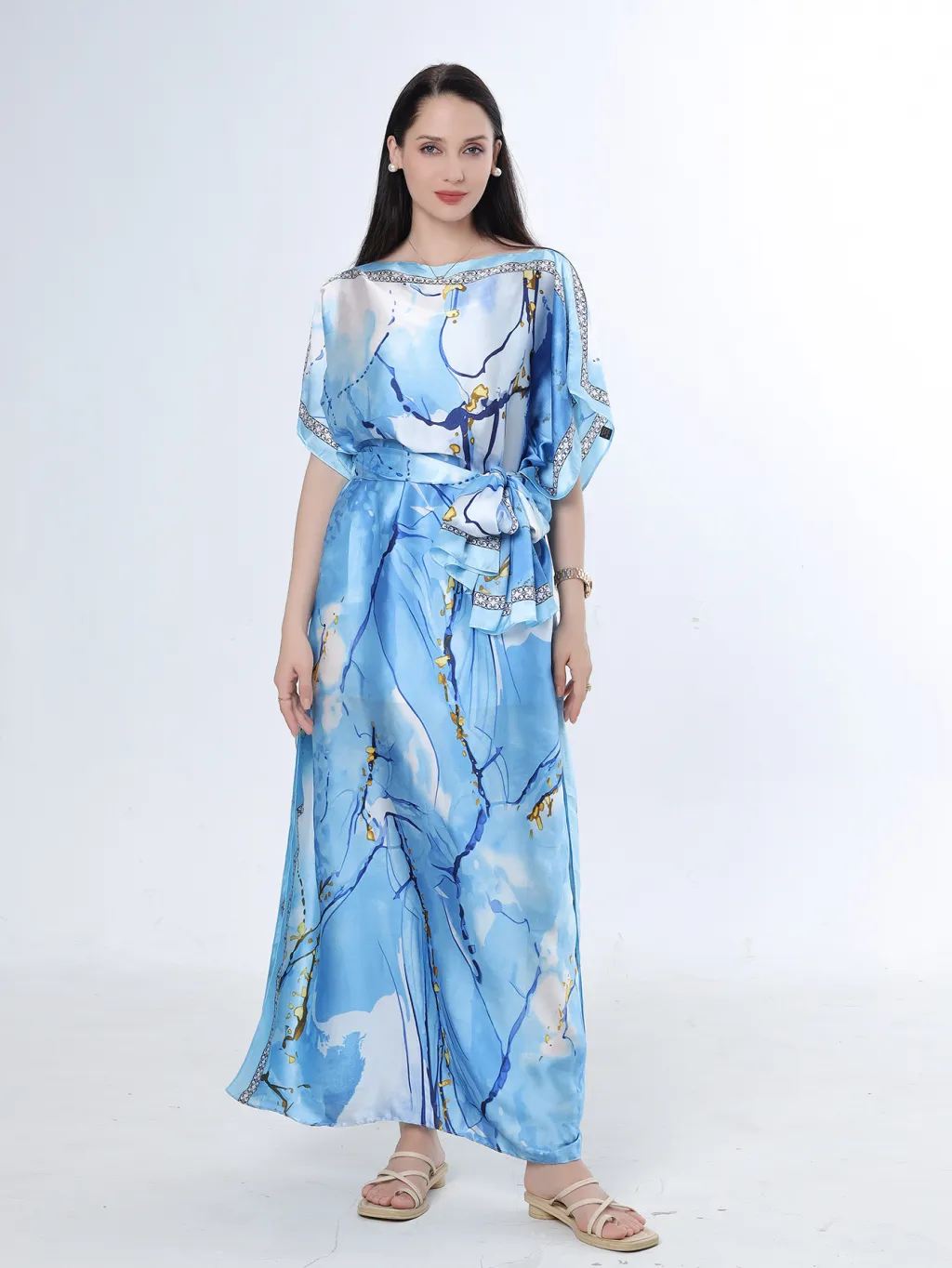 Beach Vacation Silk-like Bikini Blouse - Style 3-90X140Cm