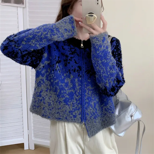 Female Autumn And Winter Lazy Style All match Sweater Blue - Shop at LoveMi