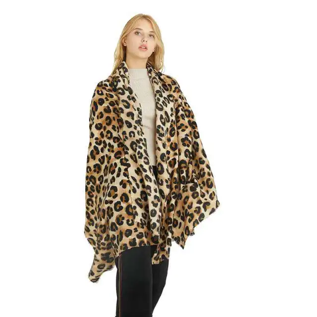 Autumn And Winter Leopard Print Artificial Cashmere Scarf - Shop at LoveMi