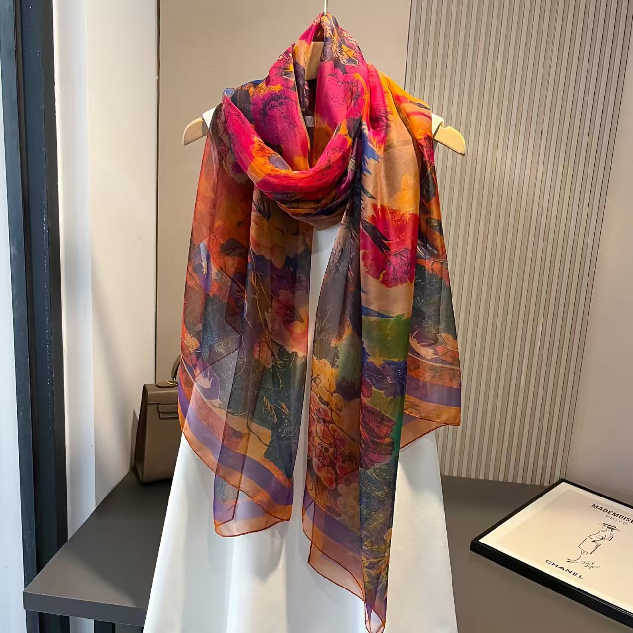 Printed Sun-protective Silk Scarf For Women