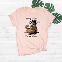 Women's Loose Crew Neck Printed Short Sleeve T-Shirt - Light Pink - View 1