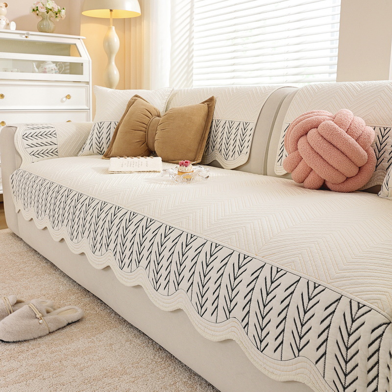 Quilted Cotton Sofa Cushion Cover