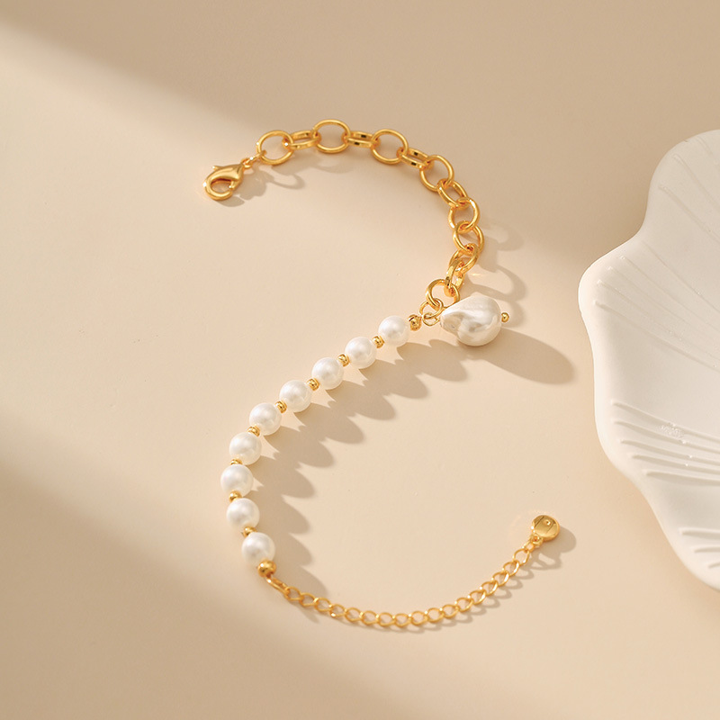 Women's Shell Pearls Material Stitching O-shaped Chain Pearl Bracelet
