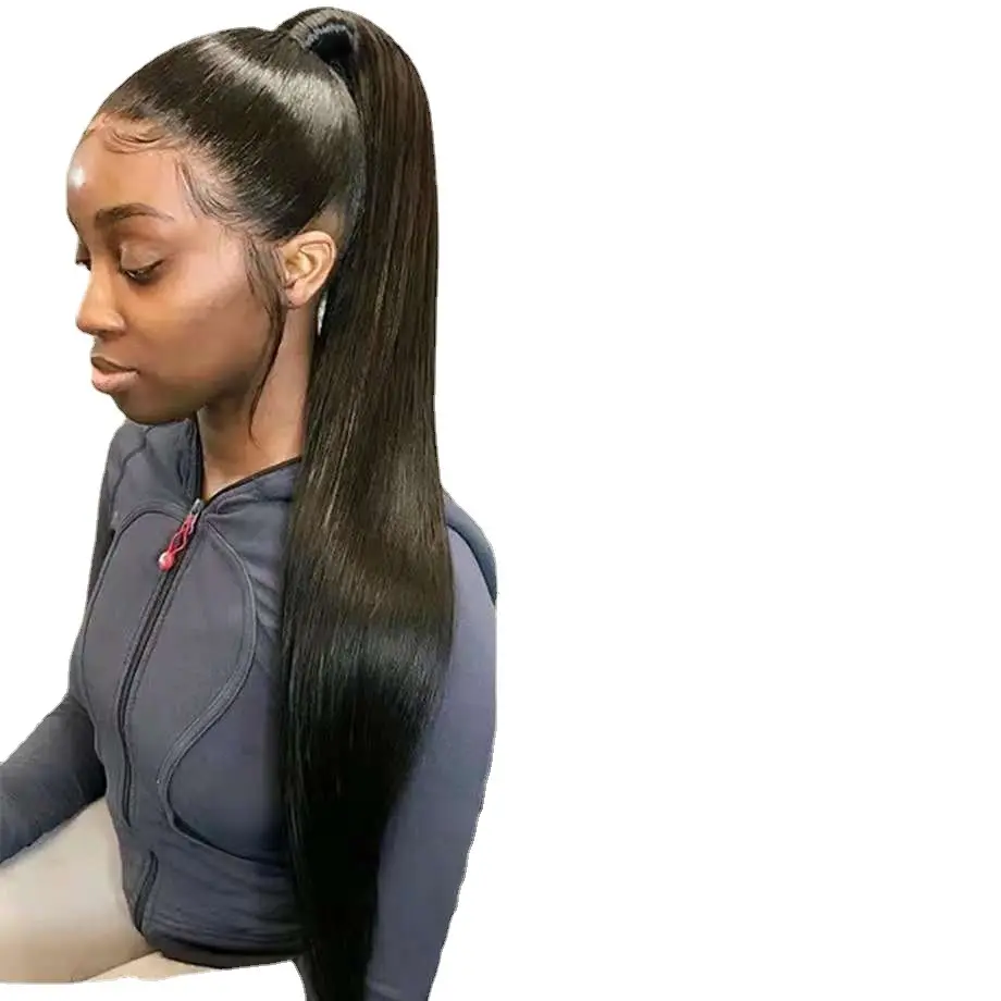 Mid-length Straight Hair Hand-woven Front Lace Synthetic