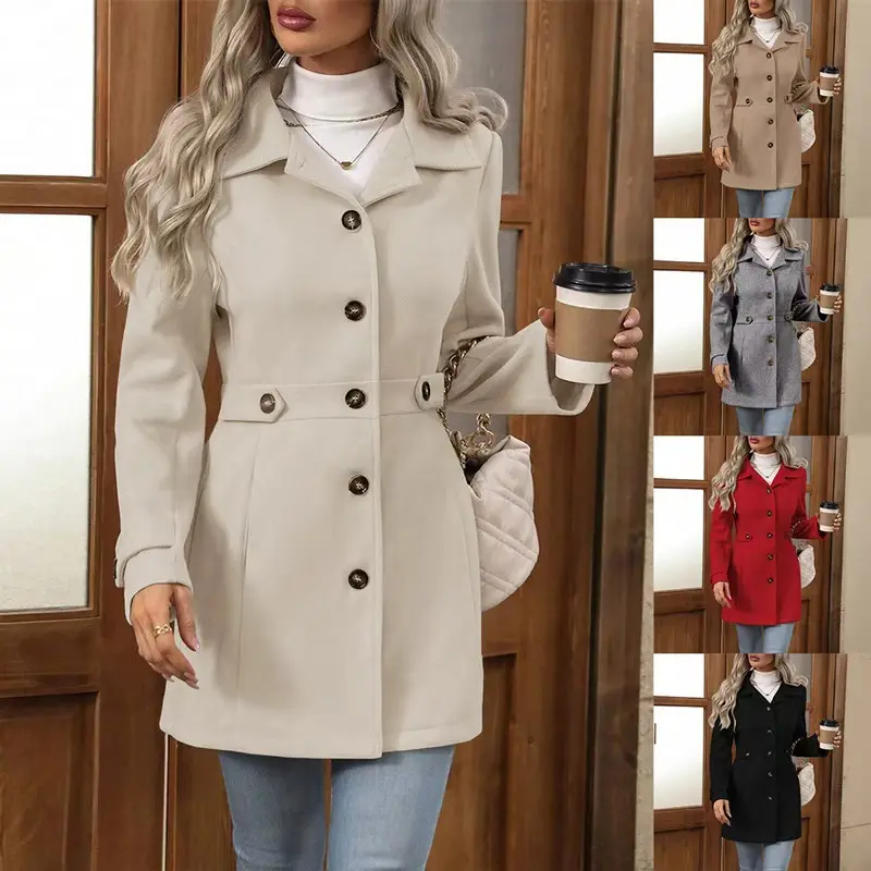 Mid-length Elegant Wool Coat