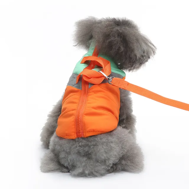 Pet Supplies Dog Breast Collar Winter Clothing Cotton Coat Chest And Back Traction Dz250 Orange Hand Holding Rope - Shop at LoveMi