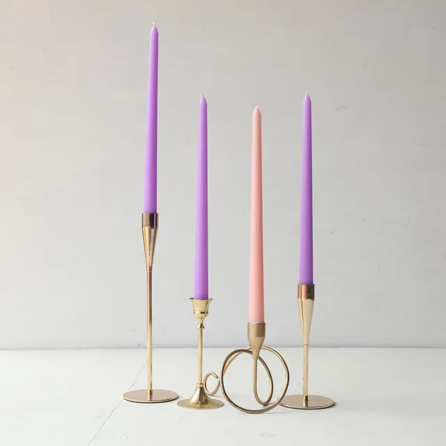 Colored Retro Long Pole Tasteless Candle Wedding Banquet Advent Without Flavor - Shop at LoveMi
