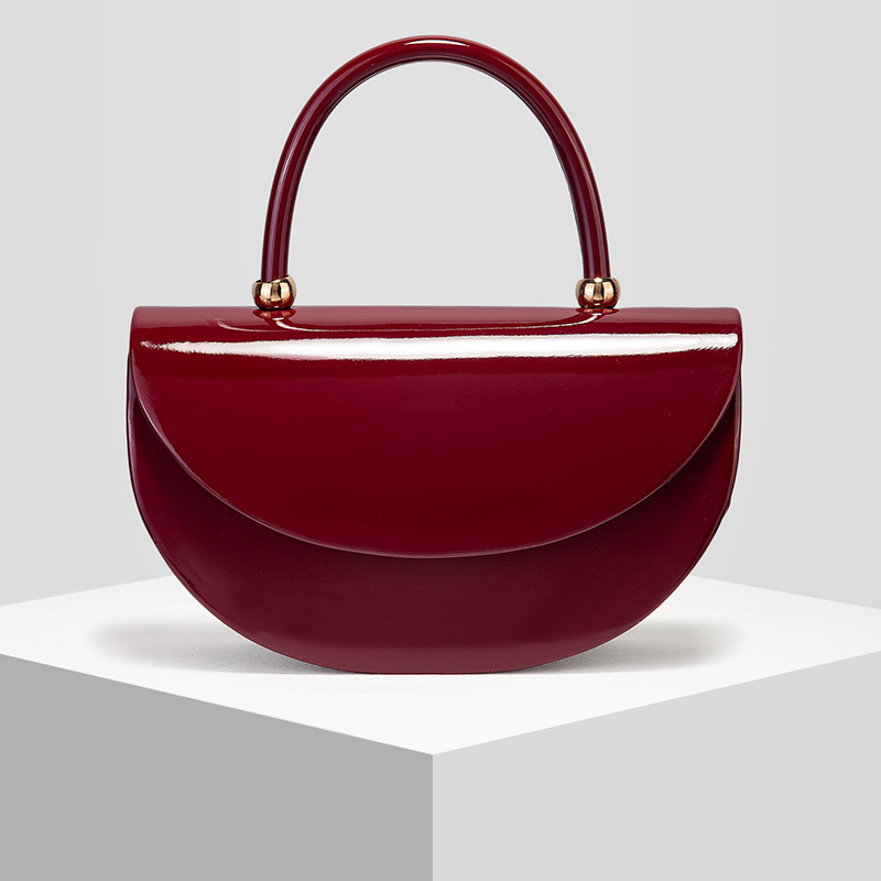 New Glossy Semi-circular Banquet Clutch