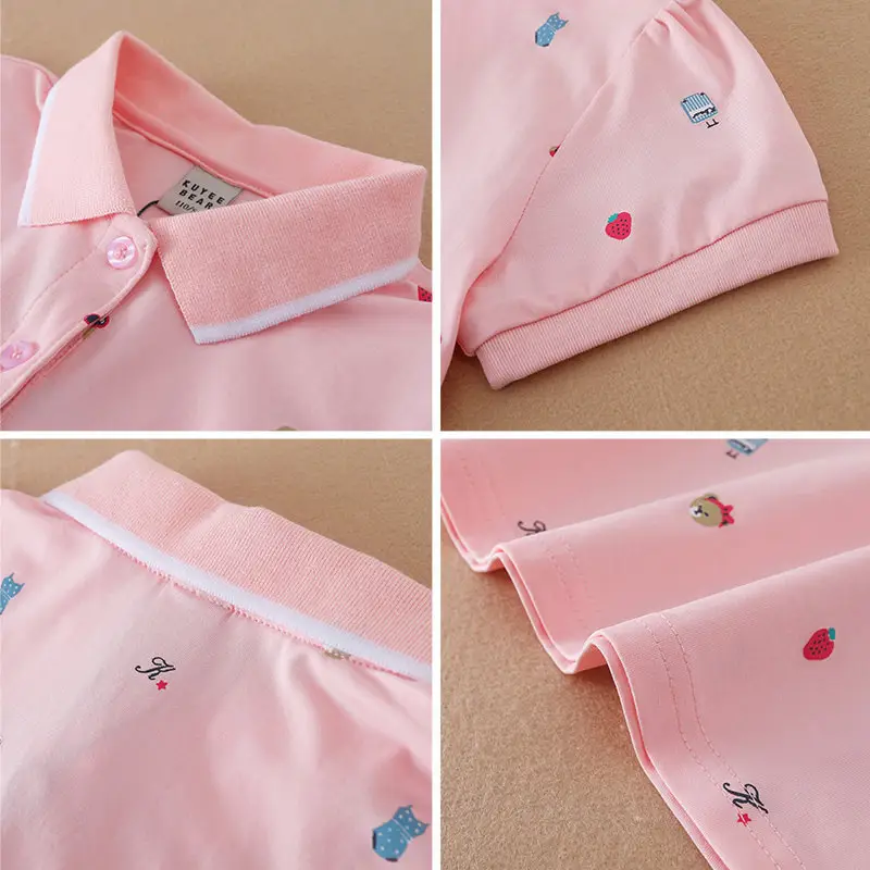 Fashionable Floral-print Top For Girls Babys Half-sleeve Shirt