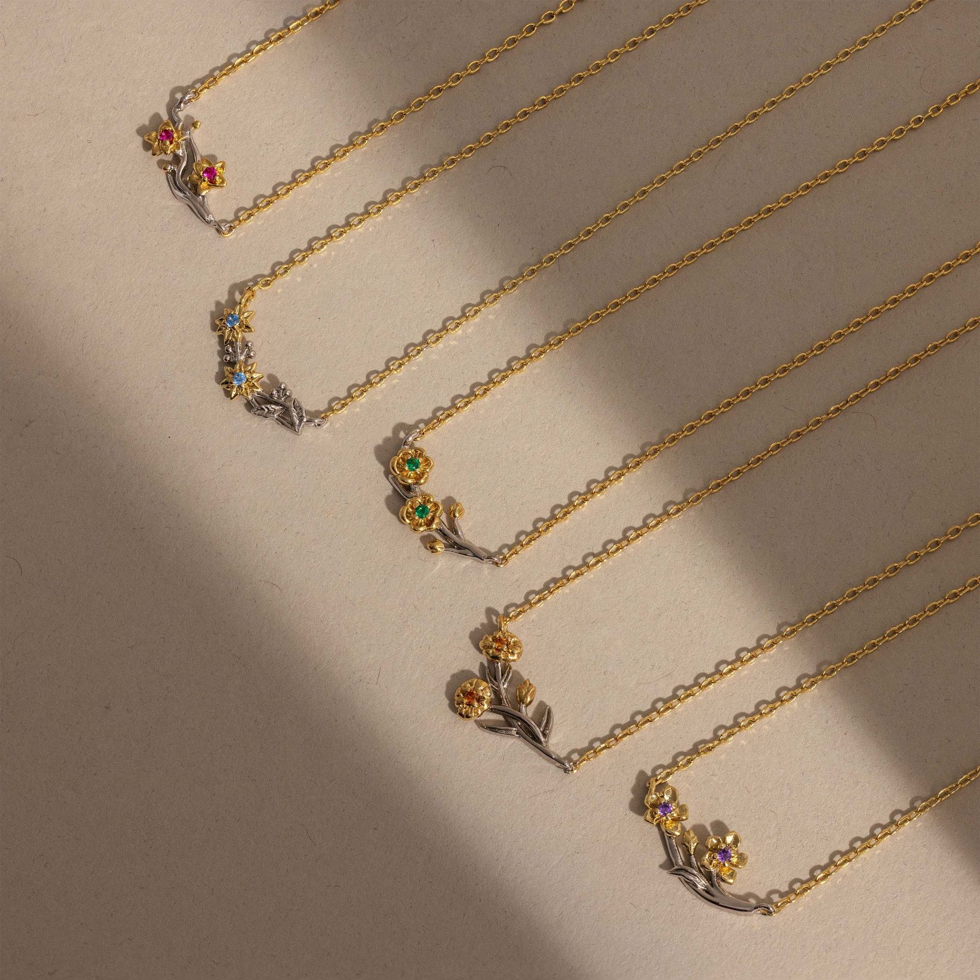 December Zircon Flower Necklace Versatile Jewelry