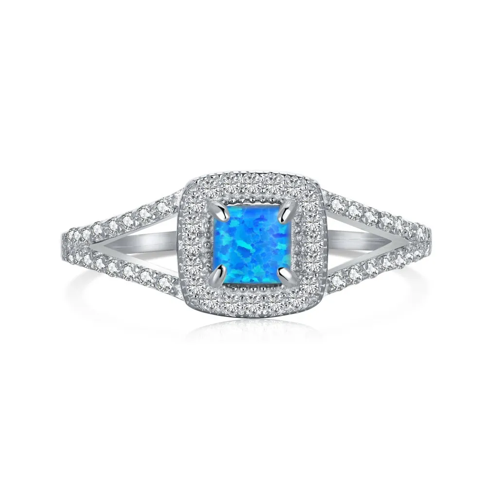 Women's Niche Design Square Square Bag Square Opal Ring - Dy120655Swba