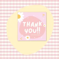 50 PcsPack Square Simple Thank-you Card Coated Paper Business Cards - K105 Style - View 1