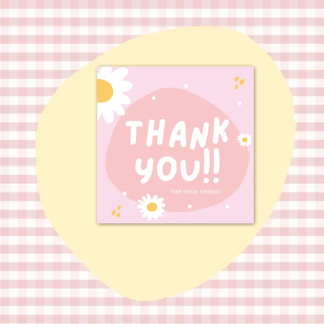 50 PcsPack Square Simple Thank you Card Coated Paper Business Cards K105 Style - Shop at LoveMi