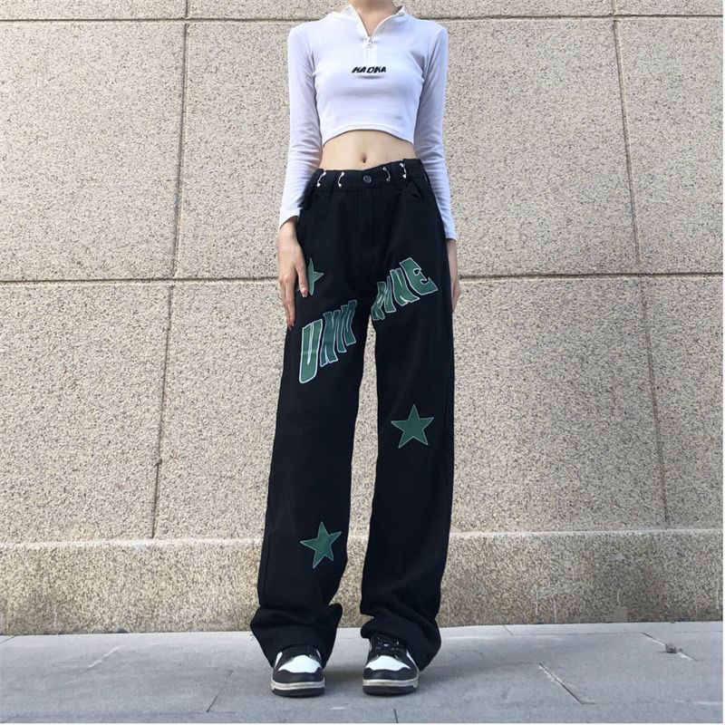 Women's Versatile High Waist Loose Casual Jeans