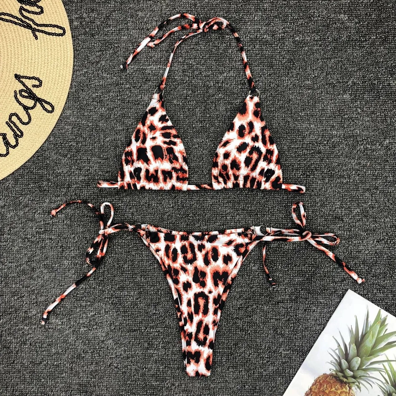 Title 6, Leopard print split metal ring sexy swimsuit fo...