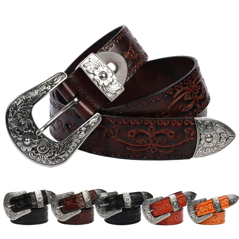Embossed First Layer Cowhide Men's Mongolian Style