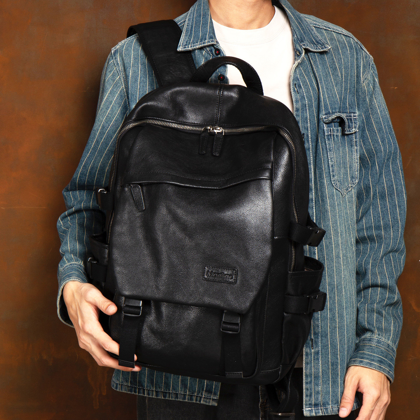 Slow Time Full-Grain Leather Backpack