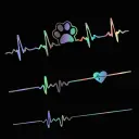 Car ECG Creative Heartbeat Motorcycle Body Bumper Decorative Stickers view 1