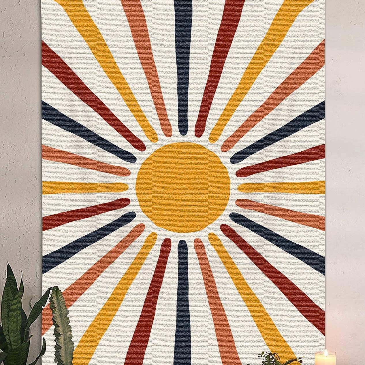 Bohemian Sun Tapestry Synthetic Fiber Retro Decor