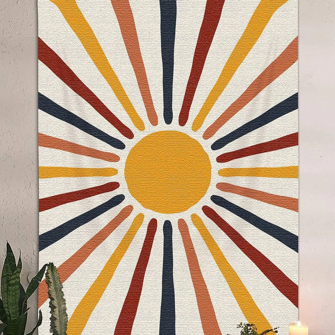 Bohemian Sun Tapestry Synthetic Fiber Retro Decor