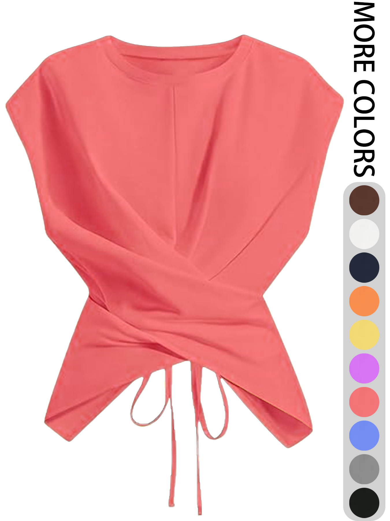 Versatile Cropped Top With A Crossover Tie At The Hem