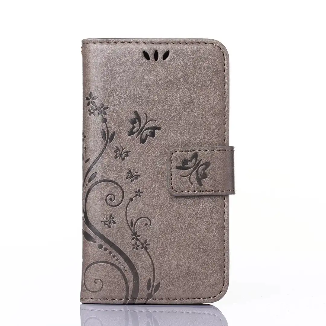 Embossed Butterfly Leather Case Protective Cover