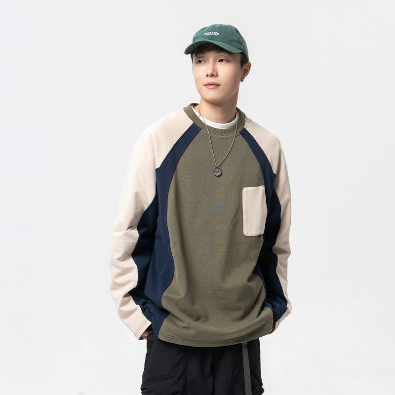 Pocket Decoration Long Sleeve Top Japanese Trendy