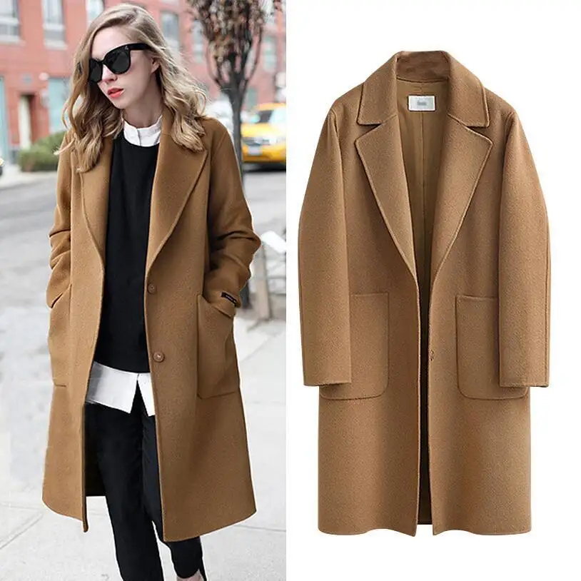 Autumn and Winter Reversible Woolen Coat Women
