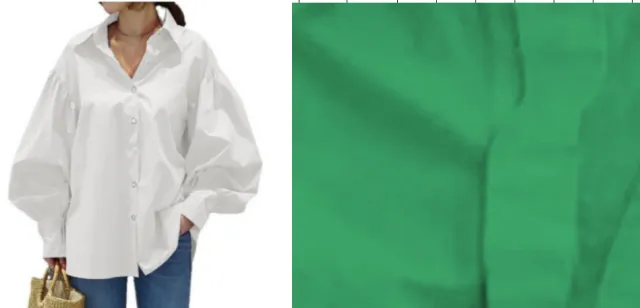 Women's Casual Shirt Lantern Sleeve Lapel Top Green - Shop at LoveMi