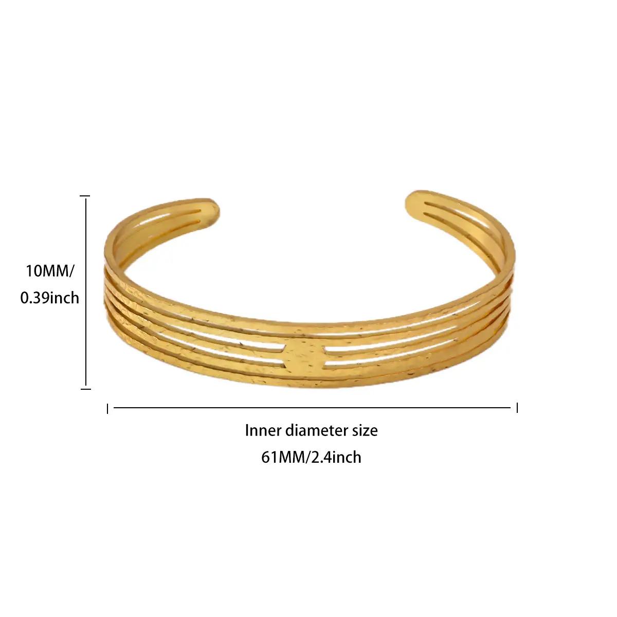 Stainless Steel Hollow-out Geometric Line Bracelet Jewelry