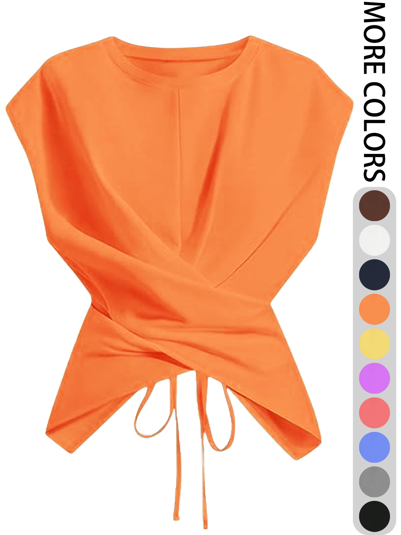 Versatile Cropped Top With A Crossover Tie At The Hem