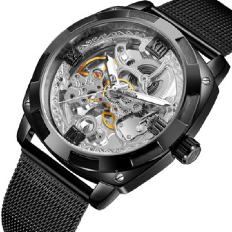 41mm Men's Skeleton Design Hollow Automatic Mechanical Watch - Picture 7 of 12