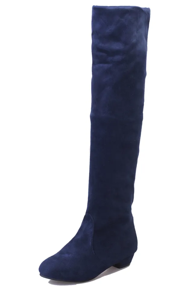 Autumn And Winter New High Leg Boot Long Over the knee Boots Flat Boots Children Blue - Shop at LoveMi