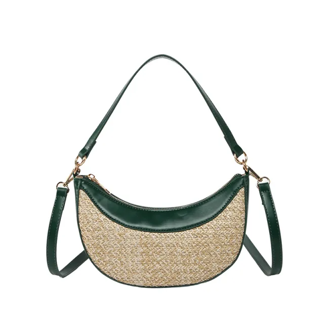 High grade Straw Special interest Design Shoulder Crossbody Dumpling Bag Green - Shop at LoveMi