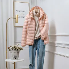 Lightweight Down Jacket Women's Plus-sized Plus Size Ultra-thin - Cherry Pink - View 1