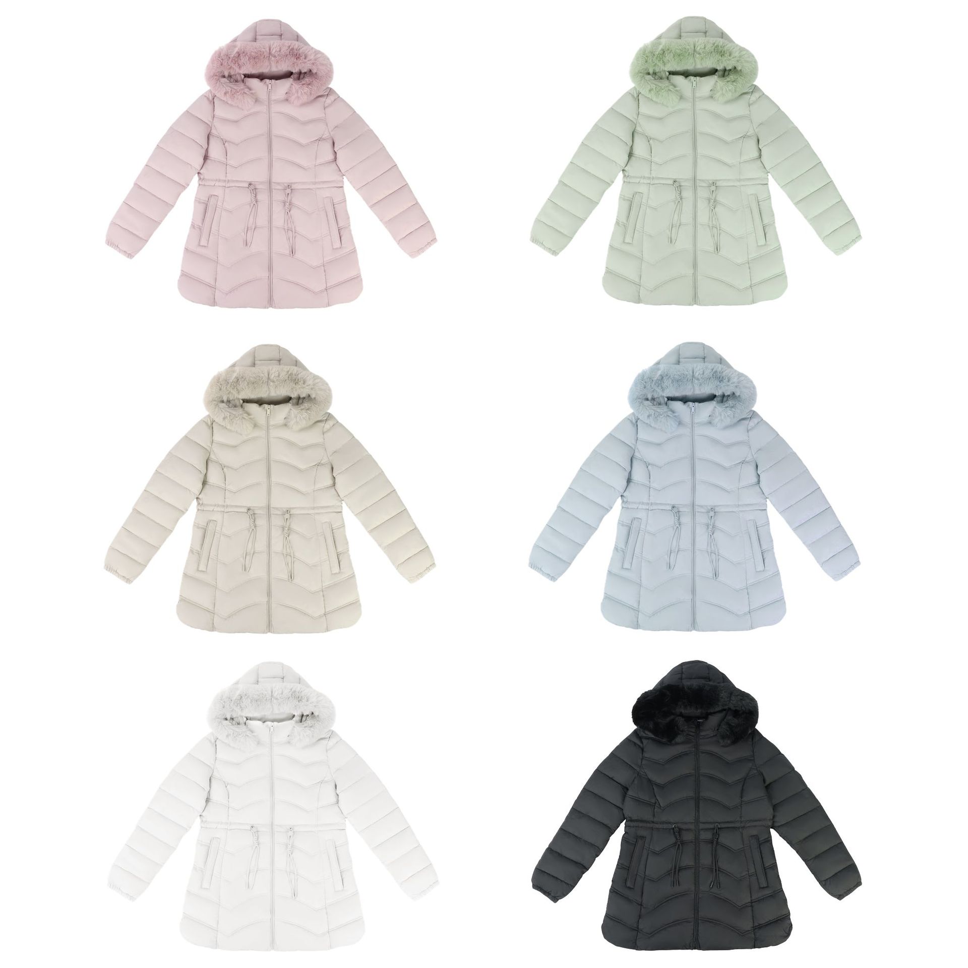 Women's Coat With Detachable Fur-trimmed Hood And A Cinched Waist For A Slimming Fit - Image 4