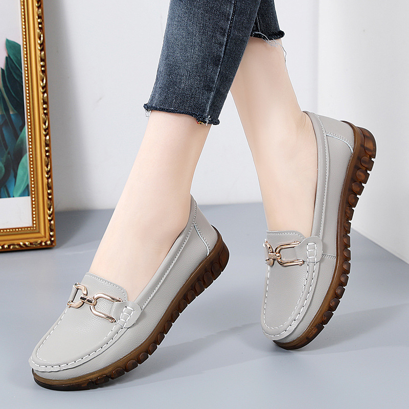 Flat Women’s Leisure Thin Soft Bottom Slip-on Comfortable Middle-aged And Elderly Peas Shoes