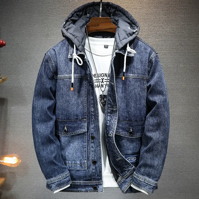 Men's Loose Hooded Autumn and Winter Thickened Fleece Jacket
