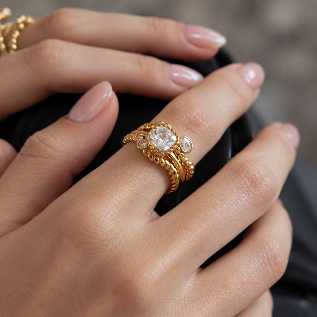 Zircon Titanium Steel Ring For Women product image