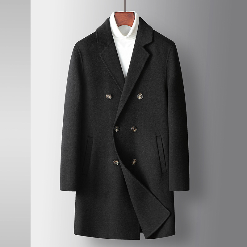 Handmade Double-faced Wool Coat For Fall And Winter - product detail image 1