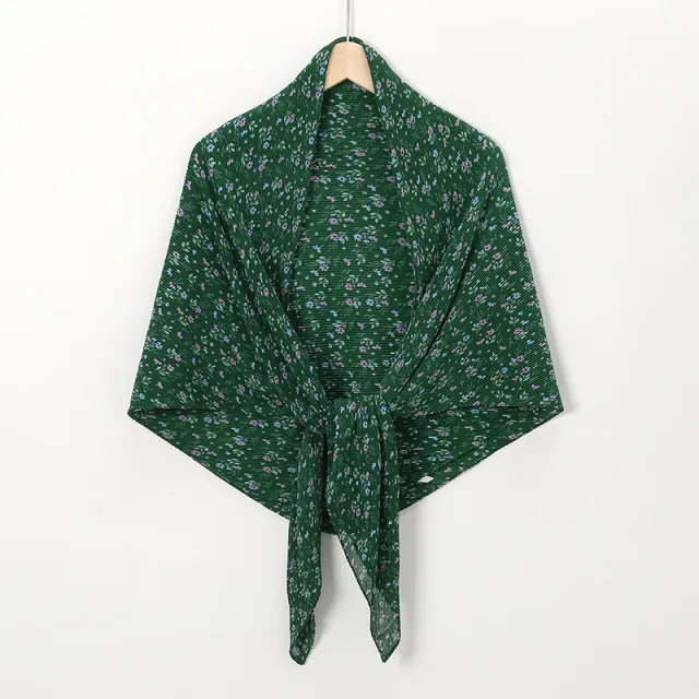 Pearl Chiffon Printed Square Scarf Pleated Scarf Style8 - Shop at LoveMi