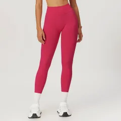European And American Peach Hip Seamless Belly Contracting And Close-fitting Yoga Pants - Raspberry Red - View 1