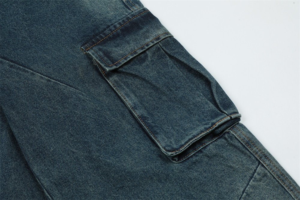 Men's Multi-pocket Wide Leg Straight Long Pants